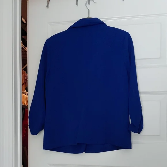 New York & Company Cobalt Blue Single-Button Blazer - Picture 4 of 5